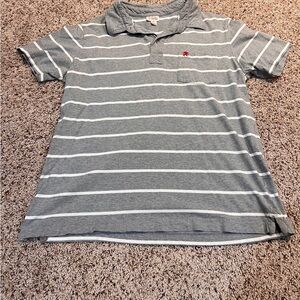 Mossimo Supply Co. Gray and White Striped Polo Y2K